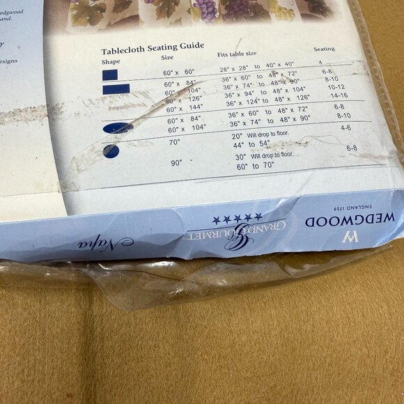 Wedgwood Grand Gourmet 60 X 84 Oval Tablecloth Table Linen Napa Grapevine Cotton - Picture 6 of 8